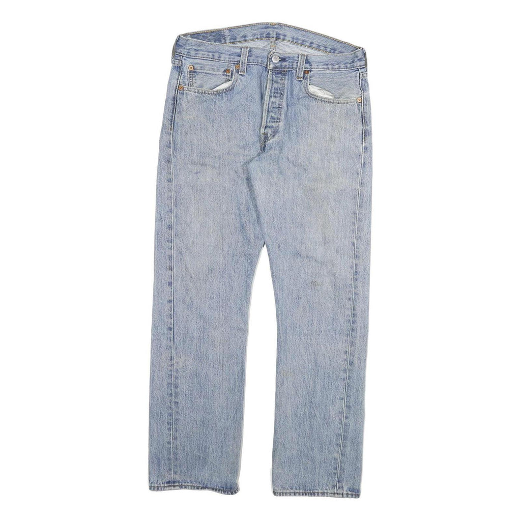 LEVI'S 501 Mens Jeans Blue Regular Straight Denim Light W32 L30 Classic Fit