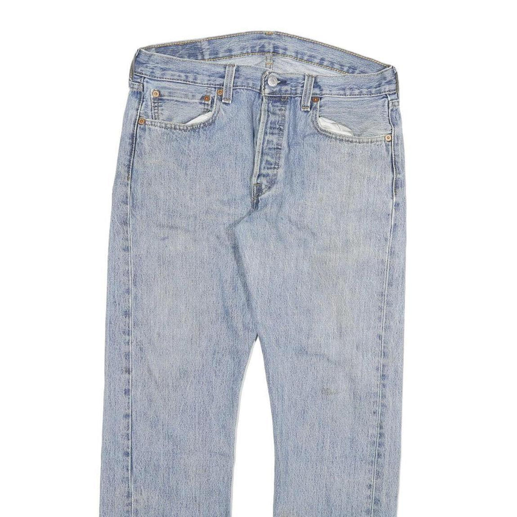 LEVI'S 501 Mens Jeans Blue Regular Straight Denim Light W32 L30 Classic Fit