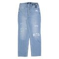 HOLLISTER Ultra High Rise Distressed Womens Jeans Blue Straight W26 L27
