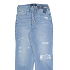 HOLLISTER Ultra High Rise Distressed Womens Jeans Blue Straight W26 L27