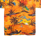 FIVE PARROTS Mens Orange Curacao Hawaiian Shirt L Tropical Summer Beachwear