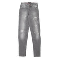 PHILIPP PLEIN Distressed Womens Jeans Grey Slim Skinny Stone Wash W25 L31