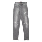 PHILIPP PLEIN Distressed Womens Jeans Grey Slim Skinny Stone Wash W25 L31
