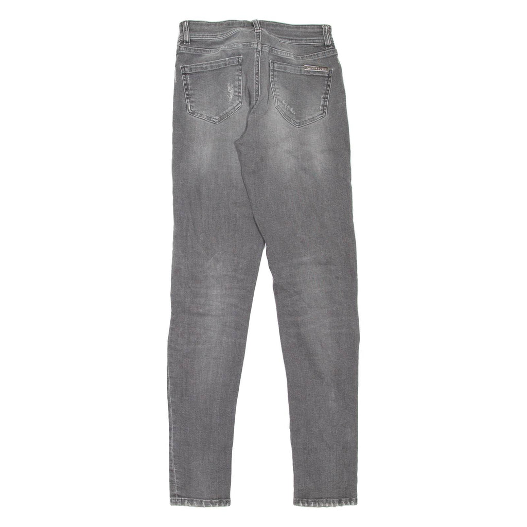 PHILIPP PLEIN Distressed Womens Jeans Grey Slim Skinny Stone Wash W25 L31