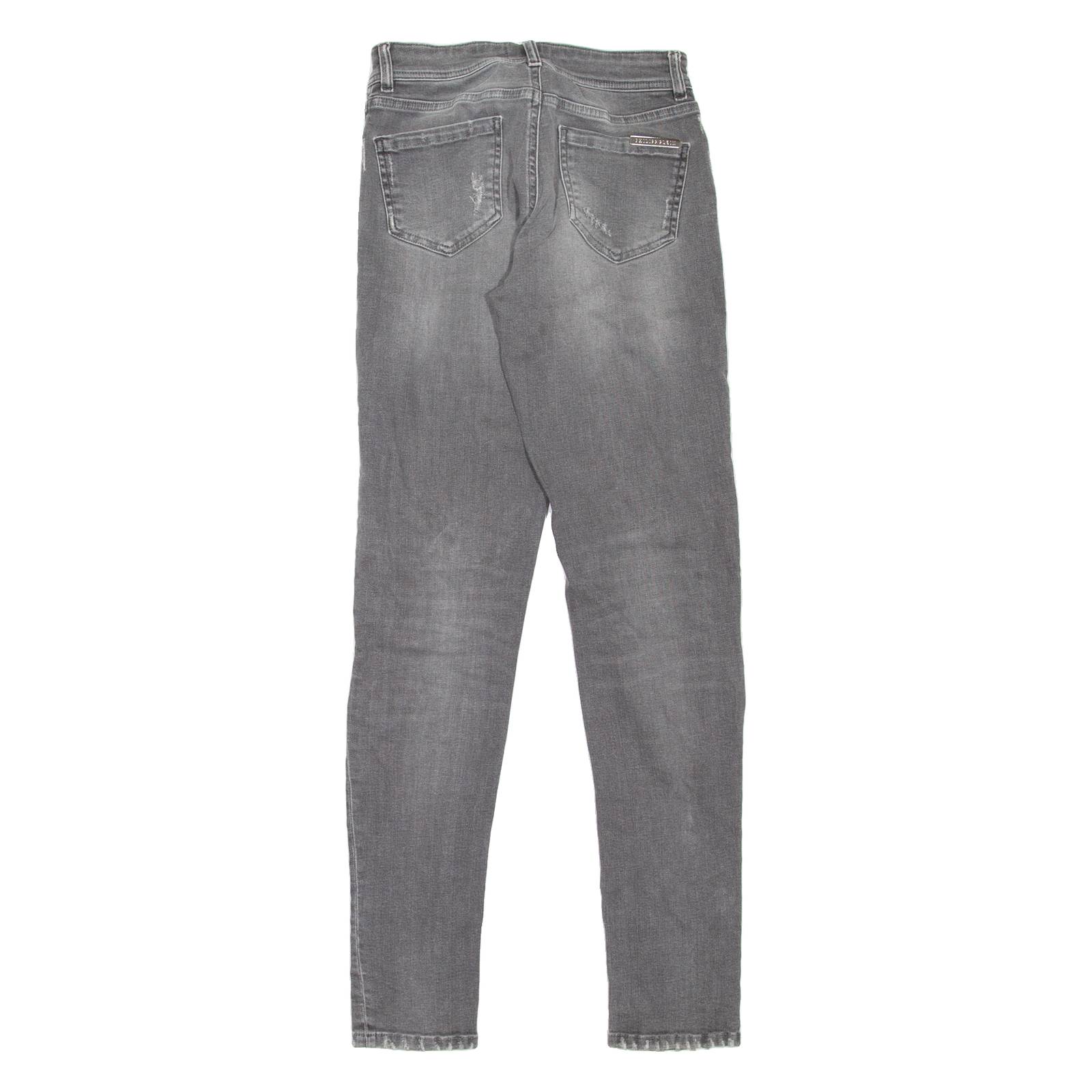 PHILIPP PLEIN Distressed Womens Jeans Grey Slim Skinny Stone Wash W25 L31