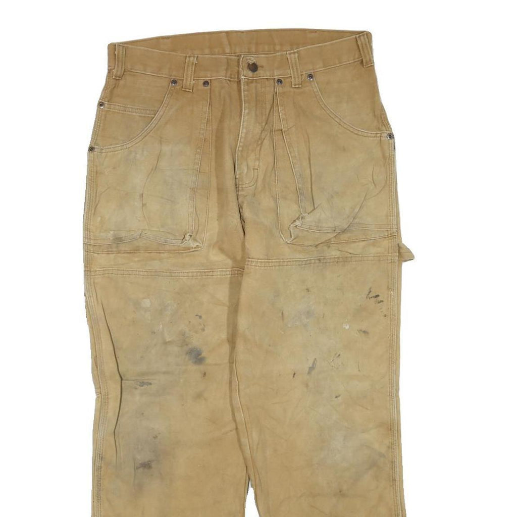 DICKIES Mens Regular Beige Workwear Cotton Blend Jeans W32 L27 Zip Pockets
