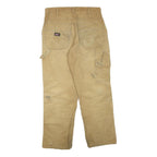 DICKIES Mens Regular Beige Workwear Cotton Blend Jeans W32 L27 Zip Pockets