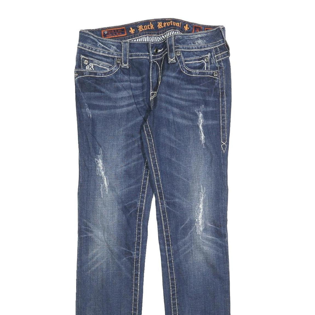 ROCK REVIVAL Womens Jeans Blue Regular Straight Denim Medium W31 L32 Stylish