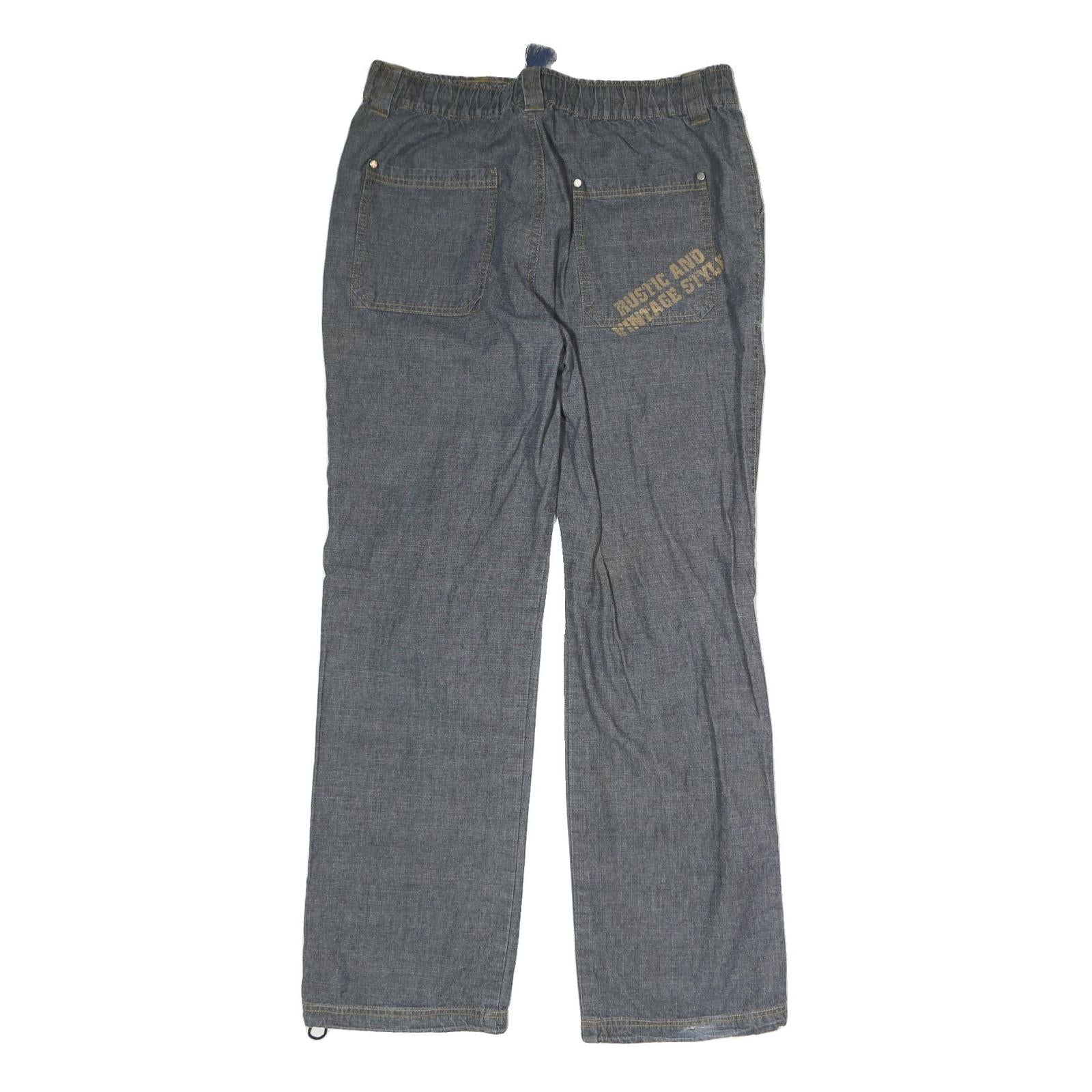 BASIC HOUSE Mens Jeans Blue Regular Straight Denim W34 L30 Vintage Style