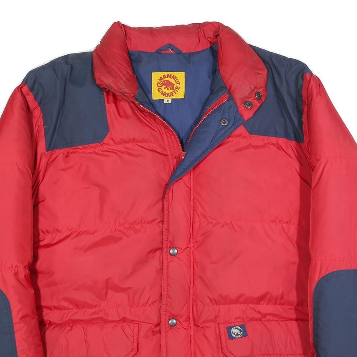 MAMMUT Mens Red & Navy Outdoor Jacket M Polyester Blend Puffer Zip Pocket