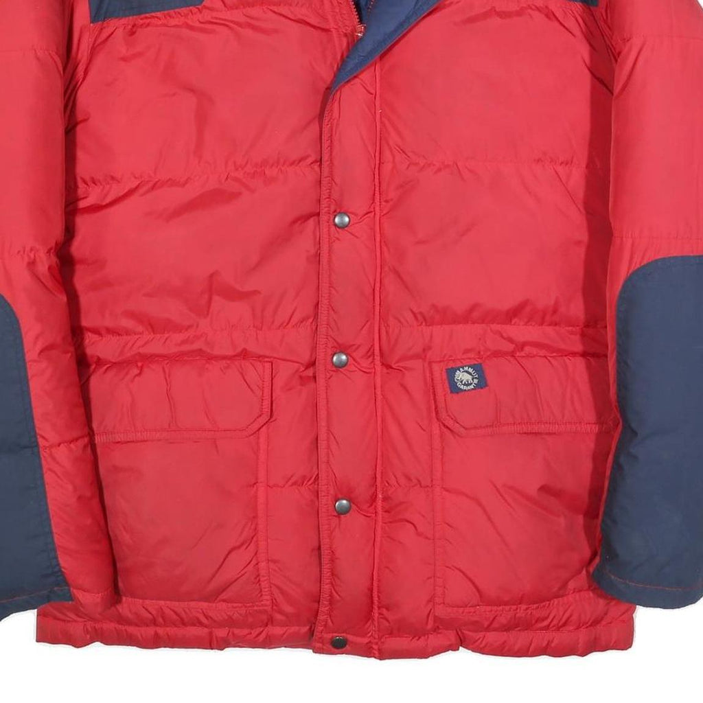 MAMMUT Mens Red & Navy Outdoor Jacket M Polyester Blend Puffer Zip Pocket