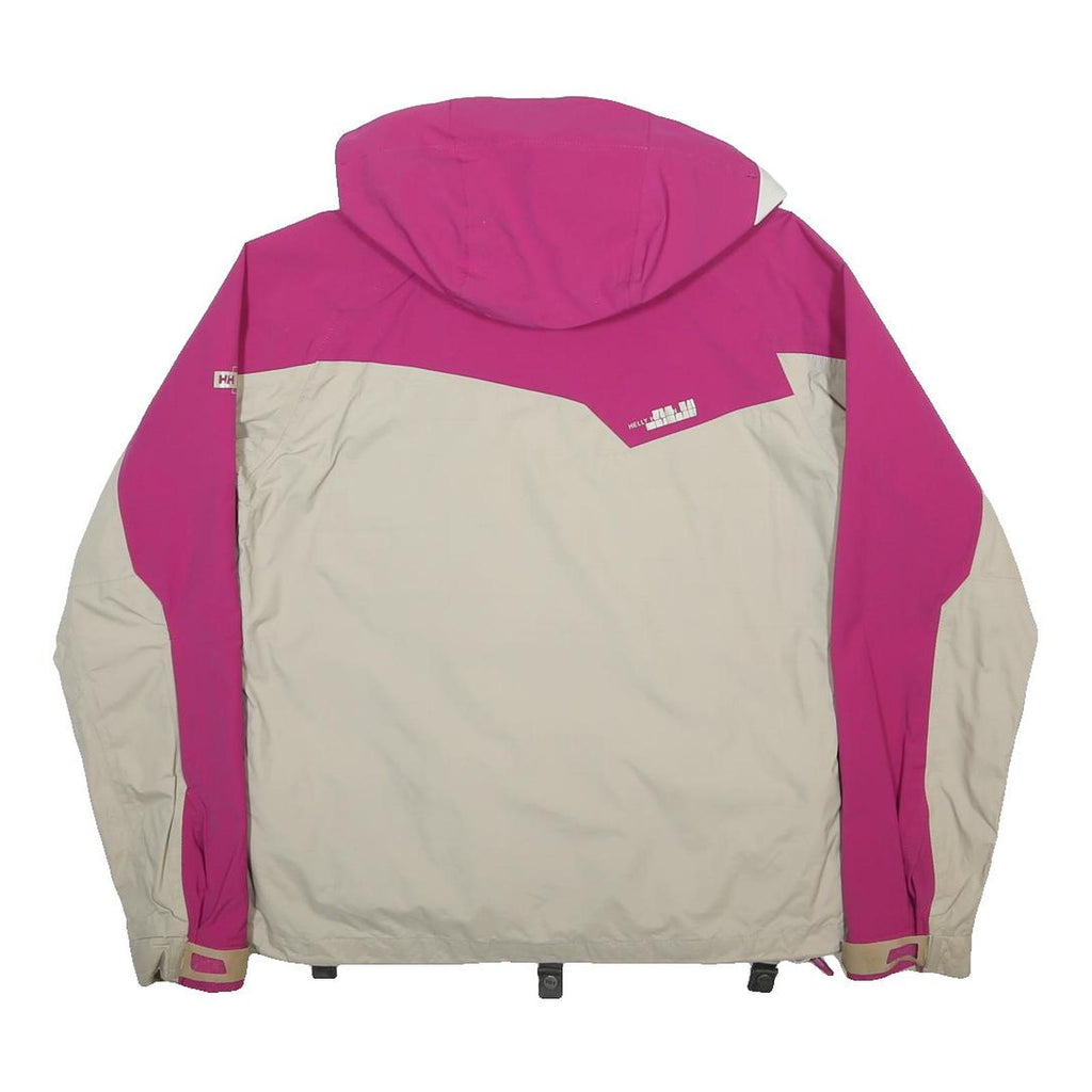 HELLY HANSEN Womens Pink & Cream Outdoor Jacket M Polyester Zip Hooded