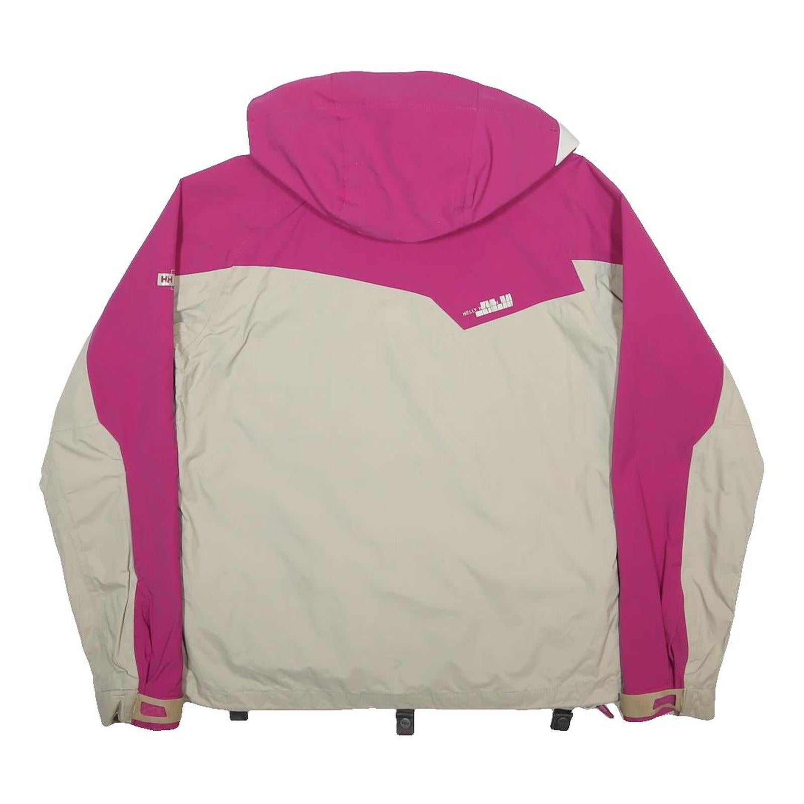 HELLY HANSEN Womens Pink & Cream Outdoor Jacket M Polyester Zip Hooded