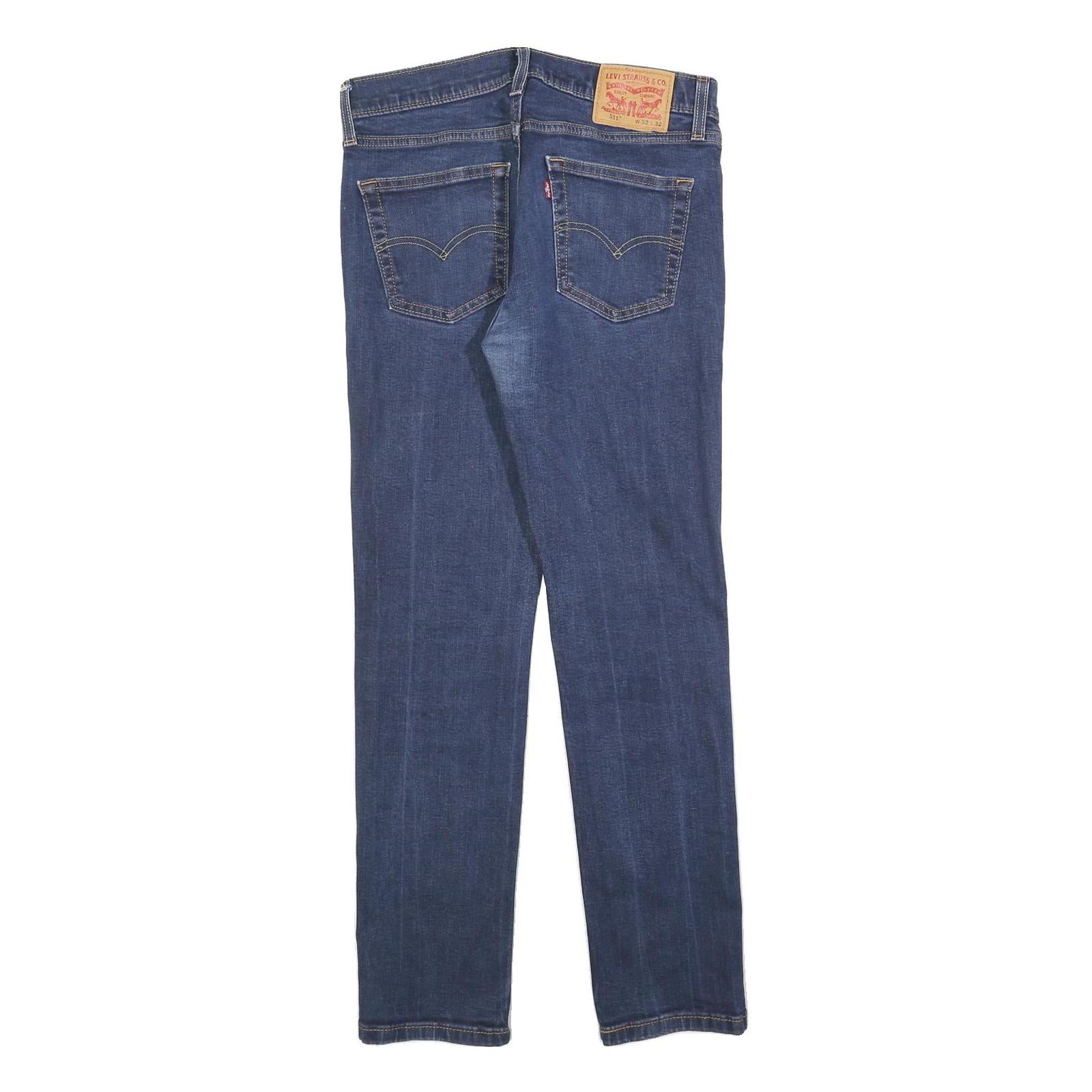 LEVI'S 511 Slim Mens Jeans Blue Slim Skinny Denim Dark W32 L32 Classic Zip