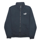 PUMA Mens Black Jacket L Cotton Blend Zip Plain Sportswear Casual Outerwear