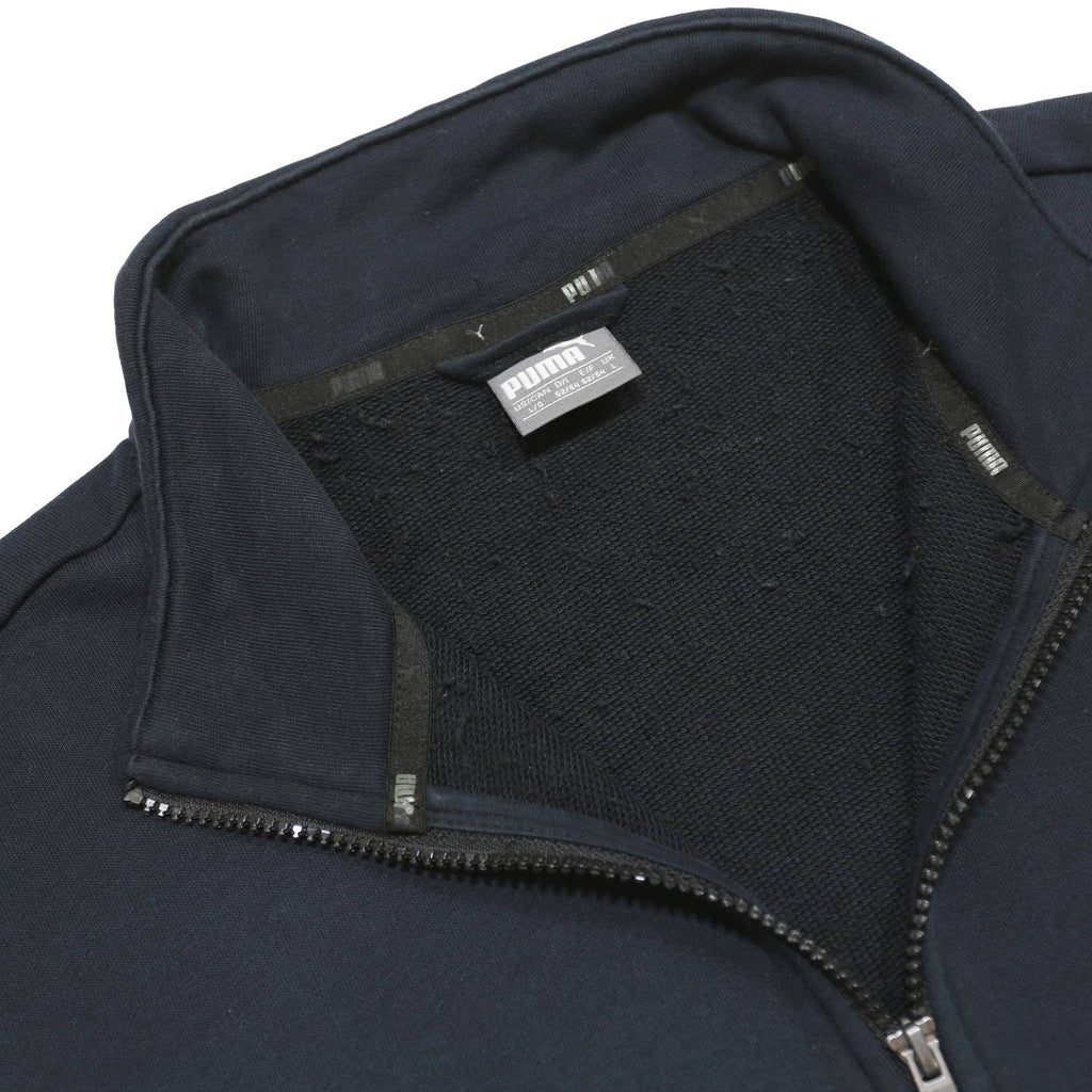 PUMA Mens Black Jacket L Cotton Blend Zip Plain Sportswear Casual Outerwear