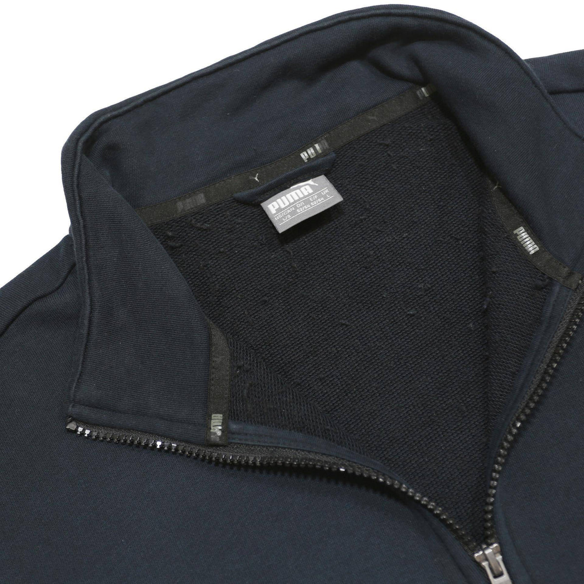 PUMA Mens Black Jacket L Cotton Blend Zip Plain Sportswear Casual Outerwear
