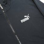 PUMA Mens Black Jacket L Cotton Blend Zip Plain Sportswear Casual Outerwear