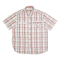CARHARTT Mens White & Rust Check Shirt L Cotton Blend Short Sleeve Casual Work