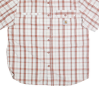 CARHARTT Mens White & Rust Check Shirt L Cotton Blend Short Sleeve Casual Work