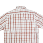 CARHARTT Mens White & Rust Check Shirt L Cotton Blend Short Sleeve Casual Work