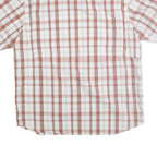 CARHARTT Mens White & Rust Check Shirt L Cotton Blend Short Sleeve Casual Work