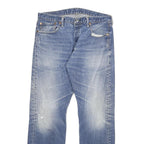 LEVI'S 501 Mens Blue Regular Straight Denim Medium W34 L32 Button Closure Jeans