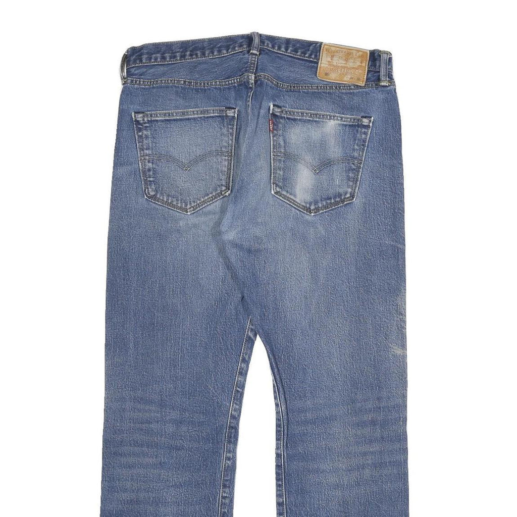 LEVI'S 501 Mens Blue Regular Straight Denim Medium W34 L32 Button Closure Jeans