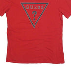 GUESS Mens Red Graphic T-Shirt M Short Sleeve Crew Neck Cotton Blend