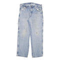 DICKIES Mens Regular Fit Light Blue Denim Jeans W33 L30 Workwear Utility Zip