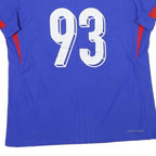 NIKE Mens Blue Football Shirt L Short Sleeve V-Neck 93 Genco Polyester Blend