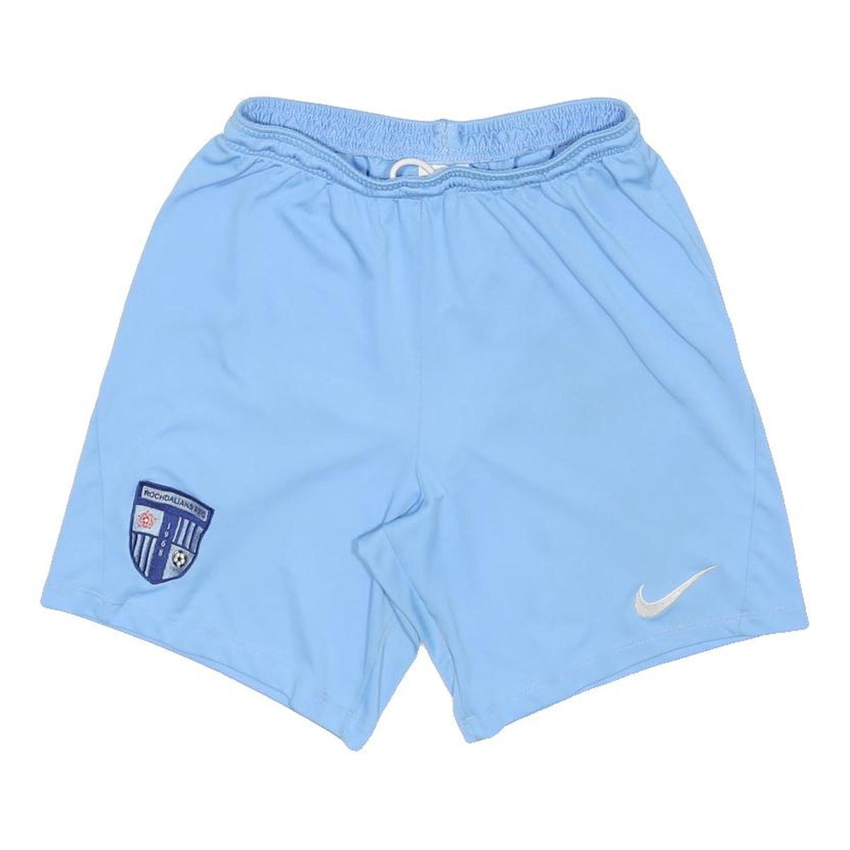 NIKE Mens Shorts Blue Casual M W26 Football Crest Embroidered Logo