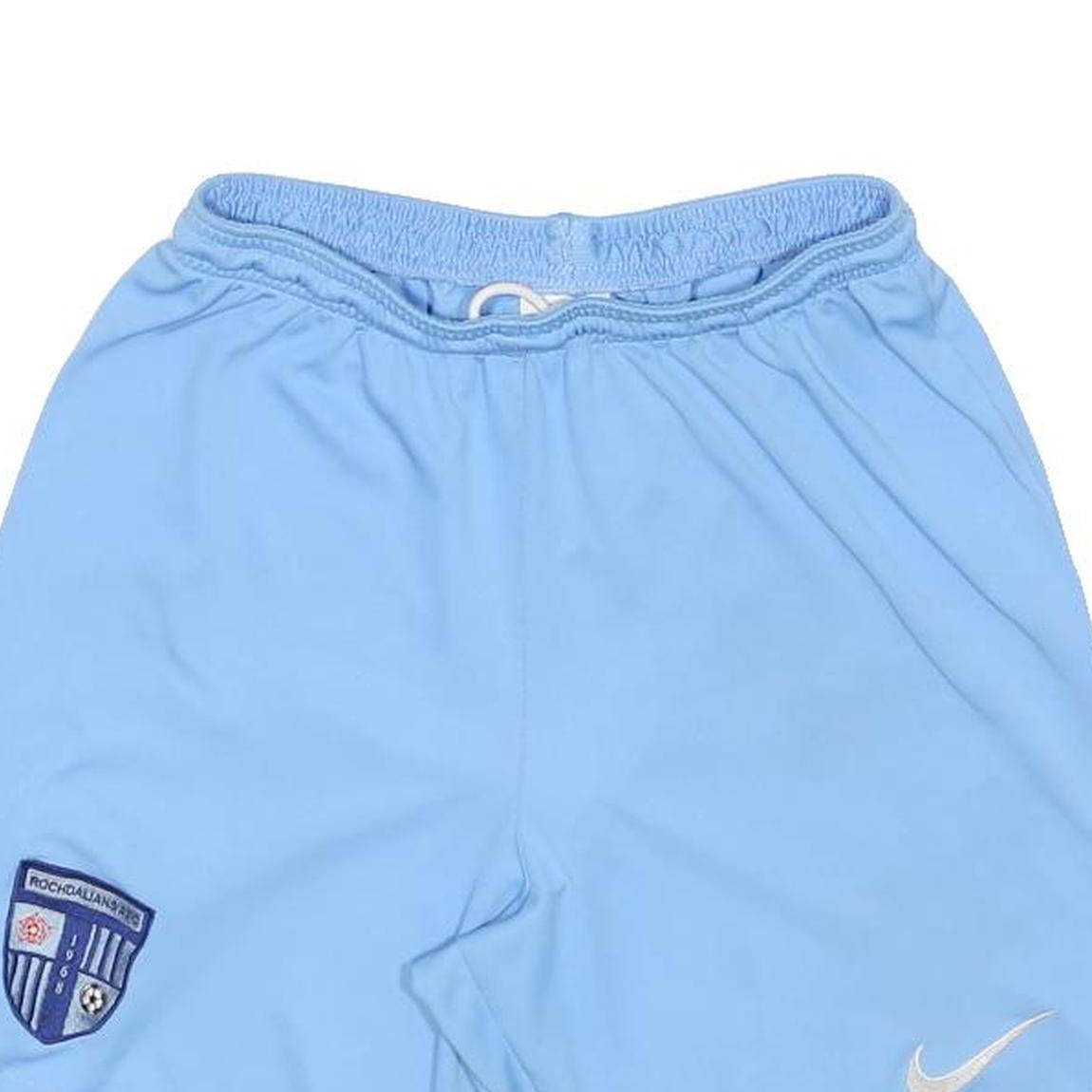 NIKE Mens Shorts Blue Casual M W26 Football Crest Embroidered Logo