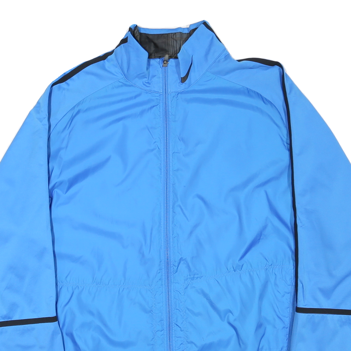NIKE Mens Blue Jacket L Polyester Blend Plain Zip Sportswear Lightweight