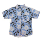 PINEAPPLE CONNECTION Mens Blue & Cream Floral Short Sleeve Shirt M Hawaiian