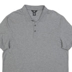 CALVIN KLEIN Mens Grey Polo Shirt XL Cotton Blend Short Sleeve Plain Casual