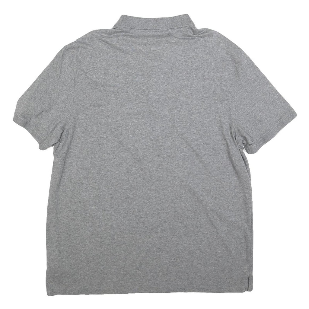 CALVIN KLEIN Mens Grey Polo Shirt XL Cotton Blend Short Sleeve Plain Casual