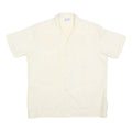 ROMANI Mens Cream & Cotton Blend Shirt L Short Sleeve Button Closure Pockets