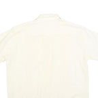 ROMANI Mens Cream & Cotton Blend Shirt L Short Sleeve Button Closure Pockets