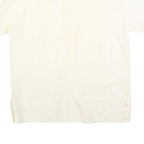 ROMANI Mens Cream & Cotton Blend Shirt L Short Sleeve Button Closure Pockets