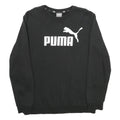 PUMA Mens Black Sweatshirt Crew Neck M Cotton Blend Logo Pullover