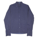 TED BAKER Mens Blue Check Pattern Shirt XL Cotton Blend Long Sleeve Button