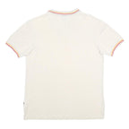 ELLESSE Mens White & Red Short Sleeve Logo Polo Shirt M Classic Cotton