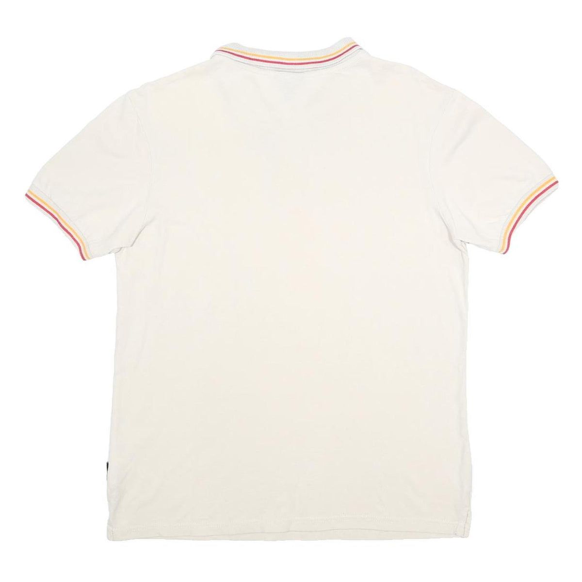 ELLESSE Mens White & Red Short Sleeve Logo Polo Shirt M Classic Cotton