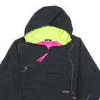 COLUMBIA Mens Black Neon Yellow Hooded Outdoor Jacket S Polyester Blend Zip
