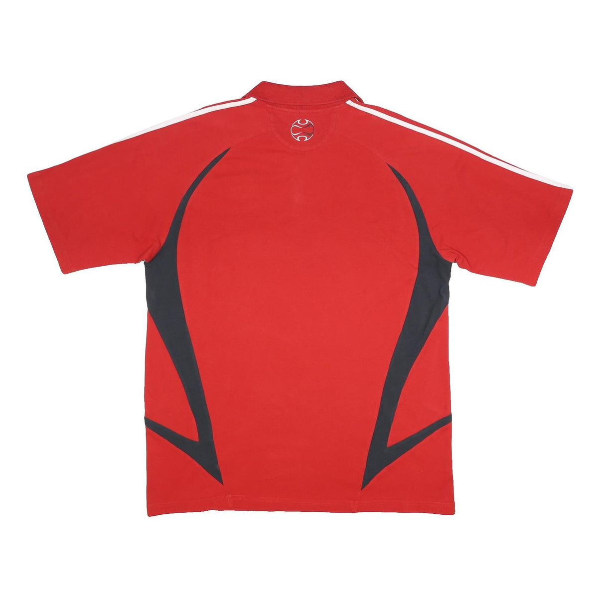 ADIDAS Mens Red & Black FC Bayern Munich Short Sleeve Cotton Polo Shirt L