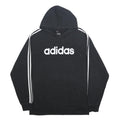 ADIDAS Mens Black Hoodie 2XL Cotton Blend Pullover Sportswear Sweatshirt