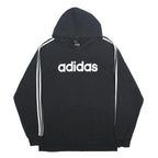 ADIDAS Mens Black Hoodie 2XL Cotton Blend Pullover Sportswear Sweatshirt