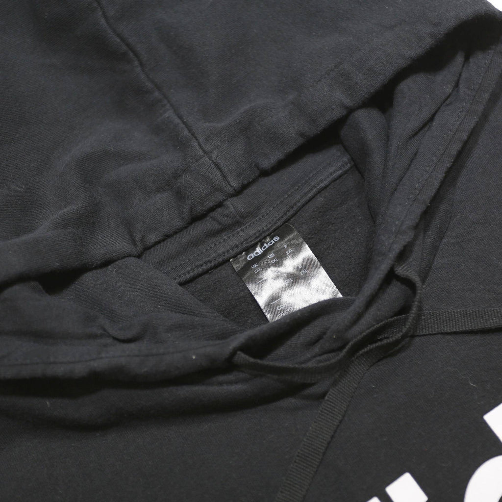ADIDAS Mens Black Hoodie 2XL Cotton Blend Pullover Sportswear Sweatshirt