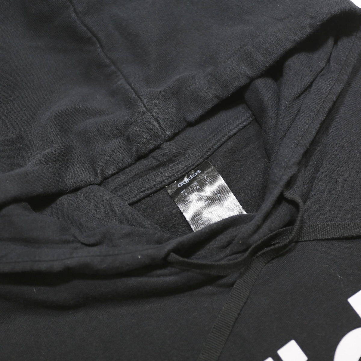 ADIDAS Mens Black Hoodie 2XL Cotton Blend Pullover Sportswear Sweatshirt
